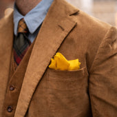 Hand Woven Cashmere Pocket Square In Yellow