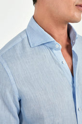 Light Garment Dyed Linen Shirt Made In Italy
