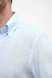 Light Linen Button Down Shirt Made In Italy