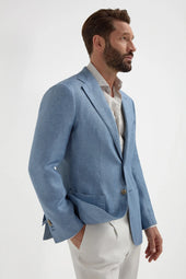 Light blue linen jacket - Made in Italy