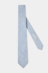 Light blue printed silk tie - Made in Italy