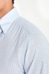 Light Striped Chambray Button Down Shirt Made In Italy