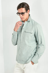 Light Green Overshirt Made In Italy