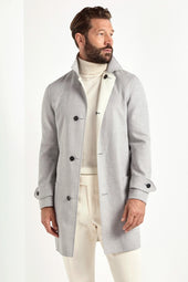 Light grey and white reversible coat - Made in Italy