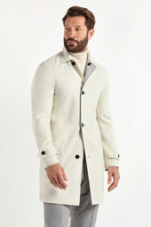 And White Reversible Coat Made In Italy