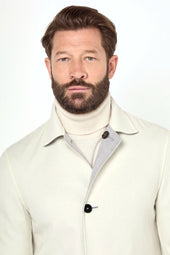 And White Reversible Coat Made In Italy