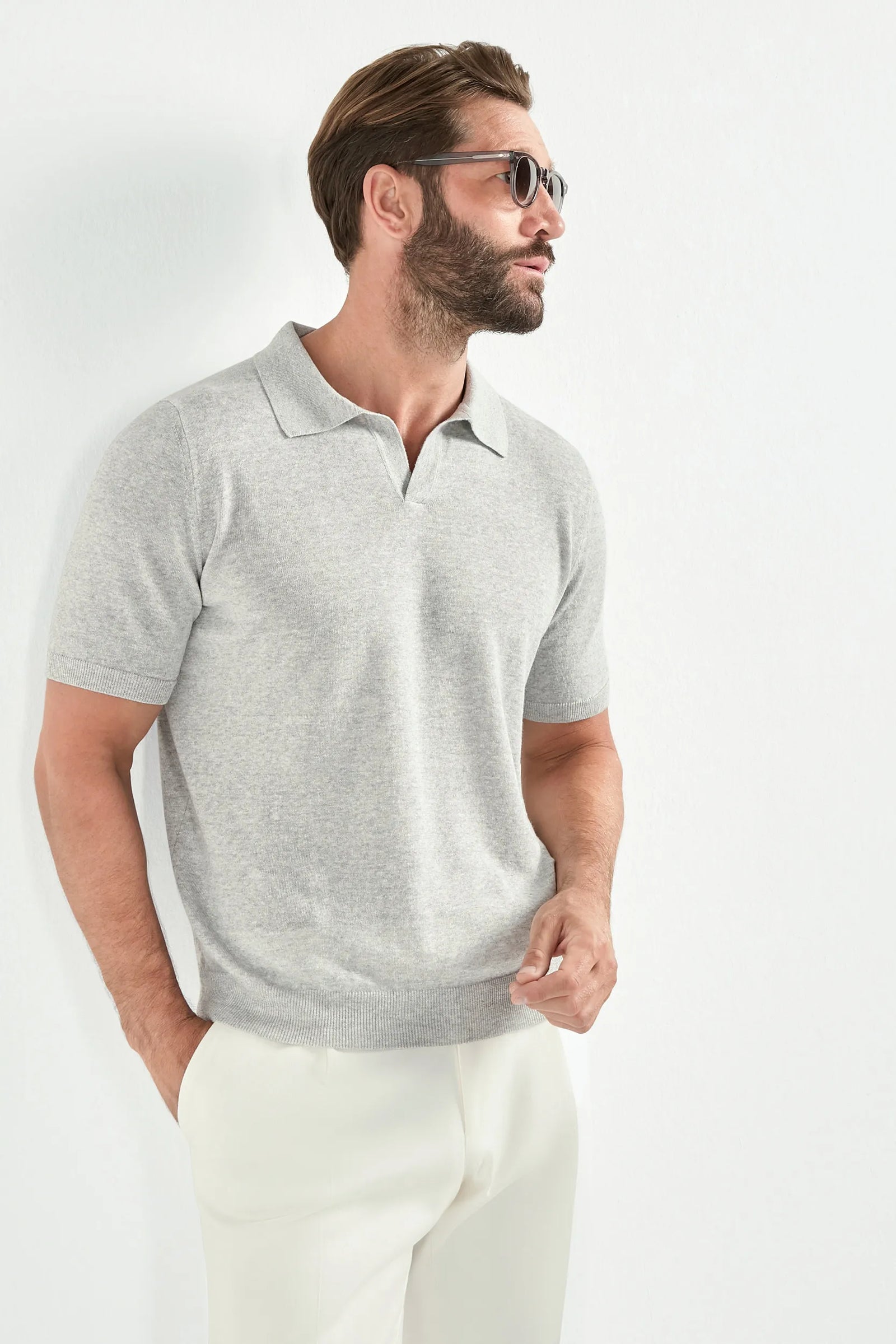 Cotton And Linen Polo Made In Italy