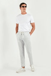 Light grey jersey jogger pants - Made in Italy