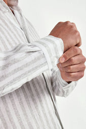 Striped Linen And Tencel Shirt Made In Italy