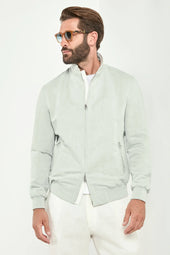 Light Linen And Cotton Bomber Made In Italy