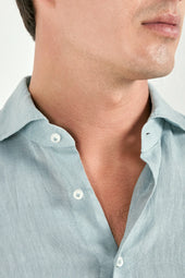 Light Garment Dyed Linen Shirt Made In Italy
