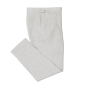 Pleat Front Trouser in Light Grey High Twist Wool