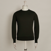 Lightweight Merino Crew Neck Sweater in Dark Green