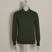 Lightweight Merino Polo Shirt In Dark Green