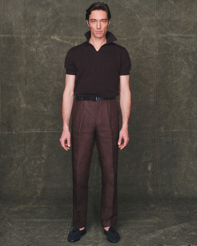 Linen Slacks in Brown