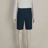 Linen Gurkha Shorts in Navy