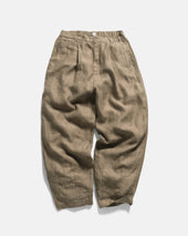 KELL PLEATED BIG PANT - FALLEN ROCK LINEN TWILL