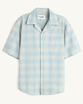 Linen Plaid SS - Light Blue