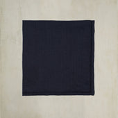 Linen Pocket Square With Drawn Thread Detail In Navy