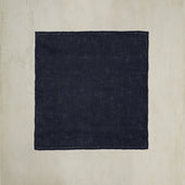 Linen Pocket Square With Drawn Thread Detail In