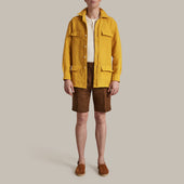 Linen Safari Overshirt In Gold