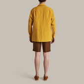 Linen Safari Overshirt In Gold