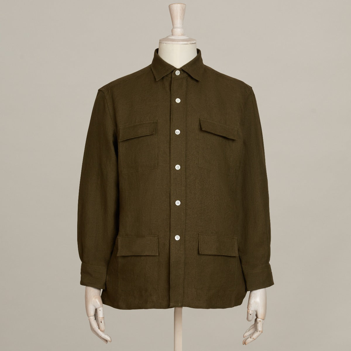 Linen Safari Overshirt In