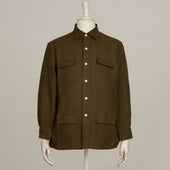 Linen Safari Overshirt In Khaki