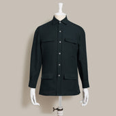 Linen Safari Overshirt in Navy