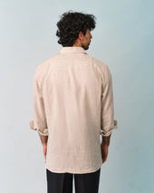 Beige Linen Loose Fit Shirt
