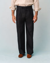 Black Linen Oxford Bags