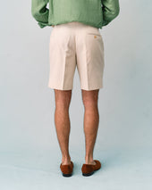 Off-White Cotton and Linen Shorts