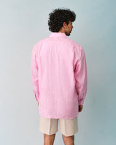Pink Linen Loose Fit Shirt