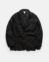 BRERA SINGLE BREASTED BLAZER - BLACK LINEN TWILL