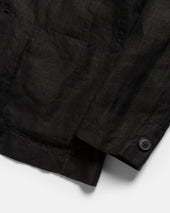 BRERA SINGLE BREASTED BLAZER - BLACK LINEN TWILL