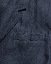 BRERA SINGLE BREASTED BLAZER - NAVY LINEN TWILL