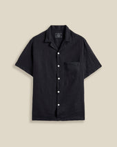 LINEN CAMP COLLAR - BLACK