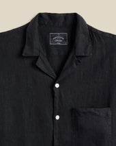 LINEN CAMP COLLAR - BLACK