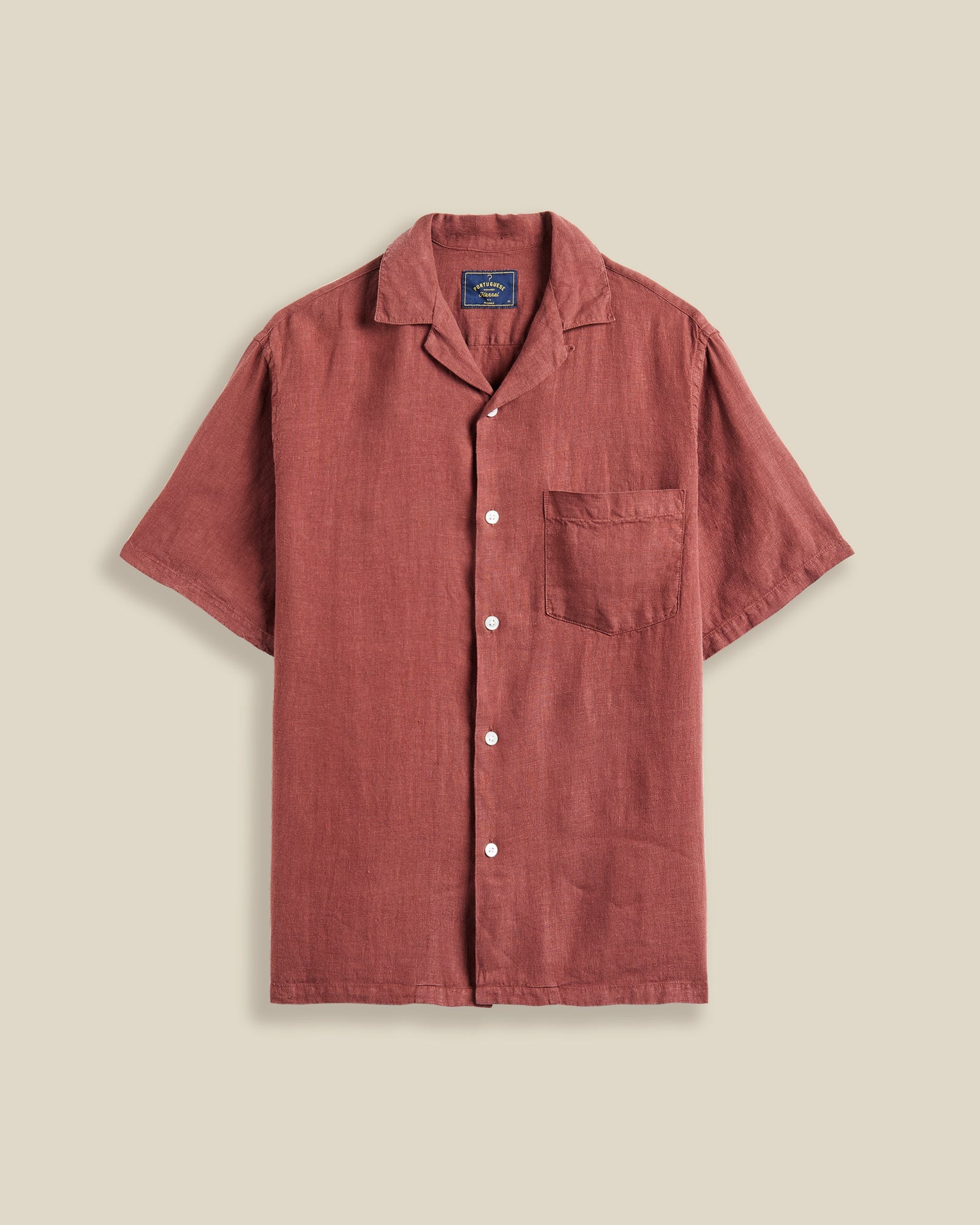Linen Camp Collar Bordeaux