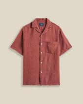 LINEN CAMP COLLAR - BORDEAUX