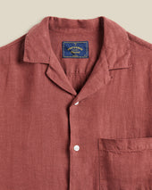 LINEN CAMP COLLAR - BORDEAUX