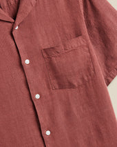 LINEN CAMP COLLAR - BORDEAUX