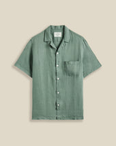 LINEN CAMP COLLAR - DRY GREEN