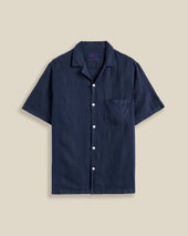 LINEN CAMP COLLAR - NAVY