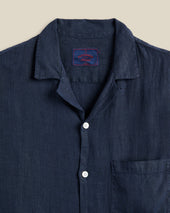 LINEN CAMP COLLAR - NAVY