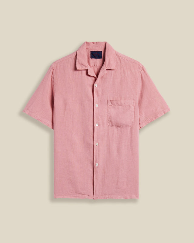 LINEN CAMP COLLAR - ROSE