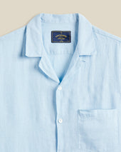 LINEN CAMP COLLAR - SKY
