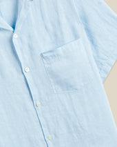 LINEN CAMP COLLAR - SKY