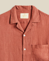 LINEN CAMP COLLAR - TERRACOTA