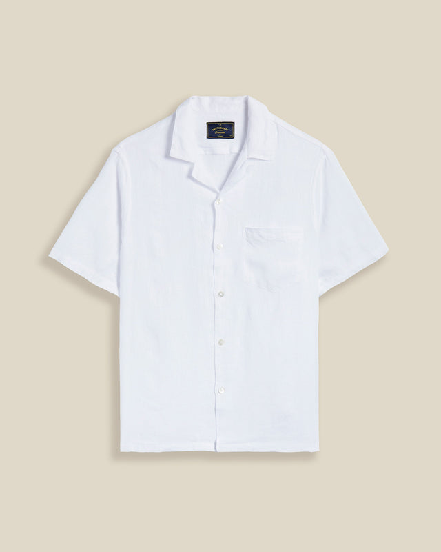 LINEN CAMP COLLAR - WHITE